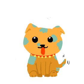 卡爱的黄色小狗插画