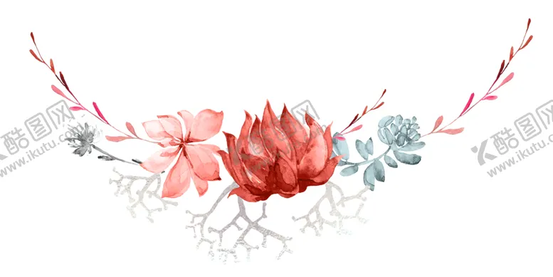 编号：54967309162156572164【酷图网】源文件下载-水彩植物花朵装饰