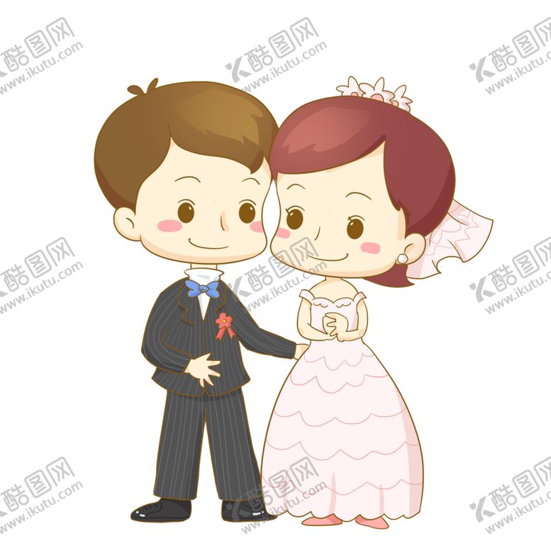 编号：53810810041017455815【酷图网】源文件下载-卡通新郎新娘