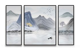 中式意境山水电视背景