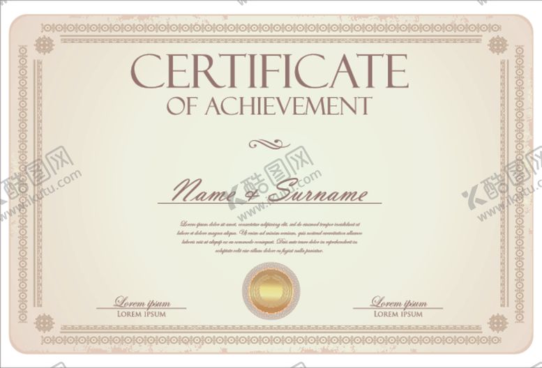 编号：83917709140211299025【酷图网】源文件下载-证书模板