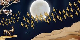 中式山水玄关装饰画
