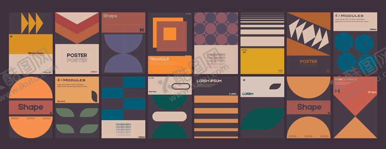 编号：87798004011415177789【酷图网】源文件下载-多彩几何图案组合设计