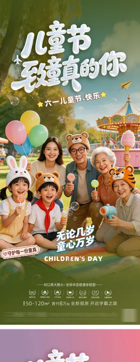 地产致敬童真的你儿童节海报