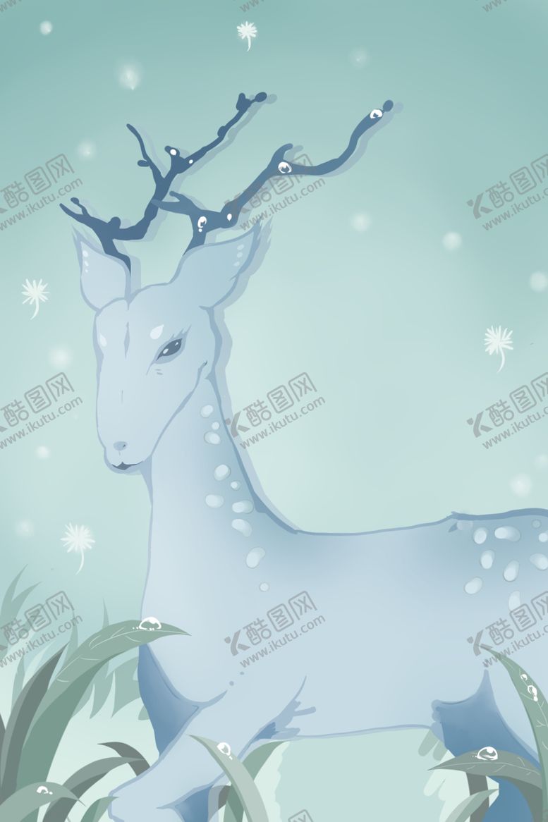 编号：79402109280754526386【酷图网】源文件下载-梅花鹿蒲公英