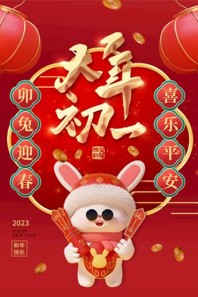 兔年新年海报2023风俗