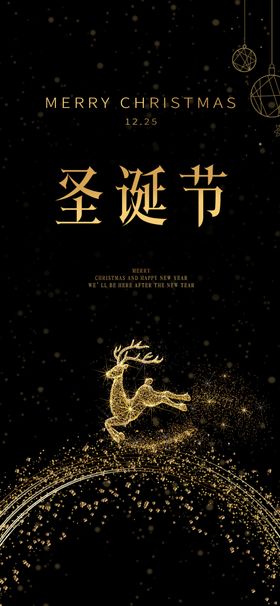 黑金时尚圣诞节狂欢海报