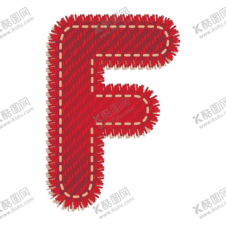 编号：57963610260206536644【酷图网】源文件下载-英文字母F设计艺术字创意牛仔布