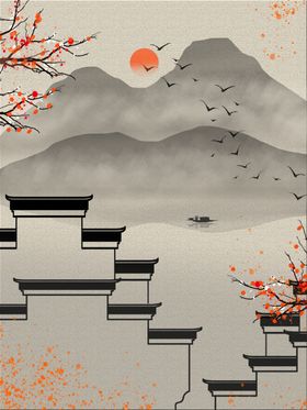 现代简约装饰中式创意床头画抽象极