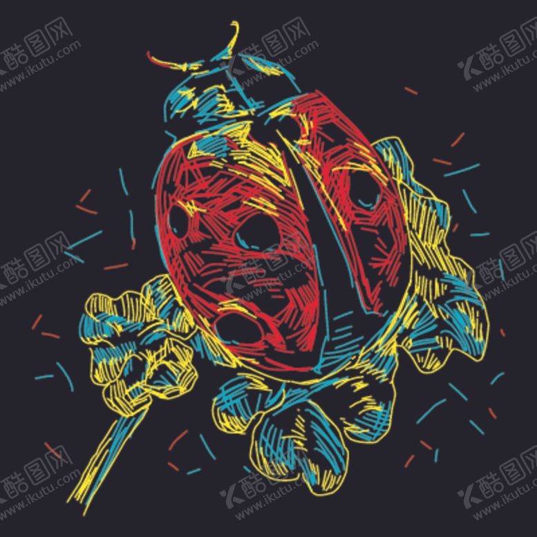 编号：50235110030838027882【酷图网】源文件下载-七星瓢虫简笔画