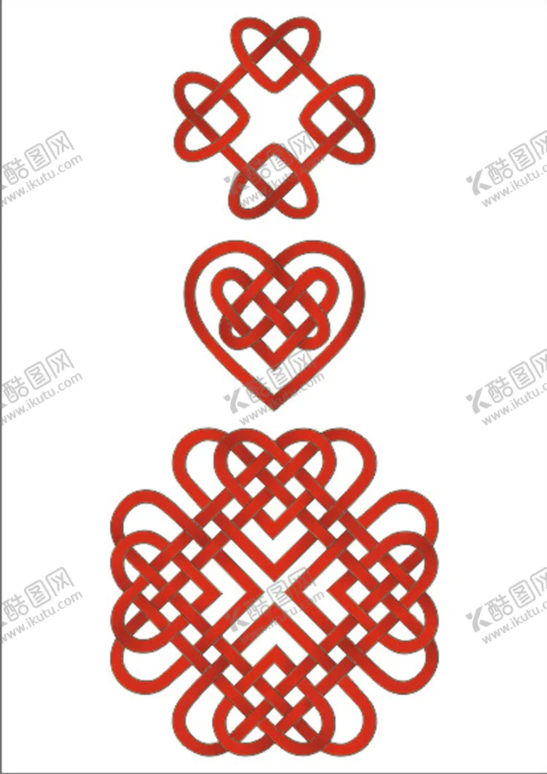 编号：32756501262137242639【酷图网】源文件下载-心形中国结矢量