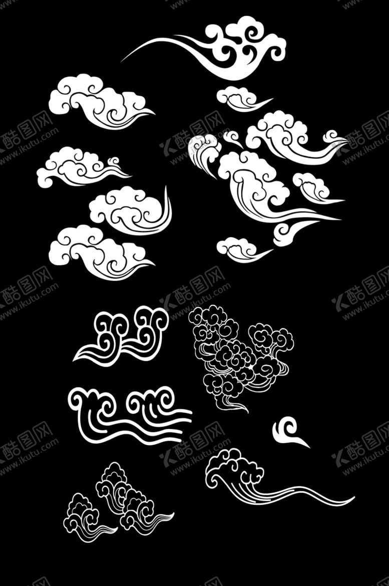 编号：22586210060253473115【酷图网】源文件下载-中国风祥云图案花纹底纹PNG