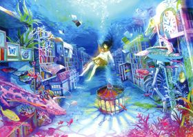 二次元美女手绘插画图片