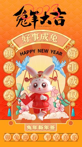 新春c4d兔年新年签