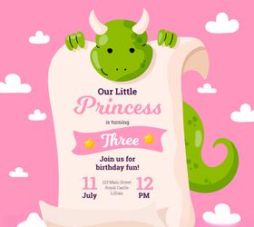 创意恐龙公主派对海报