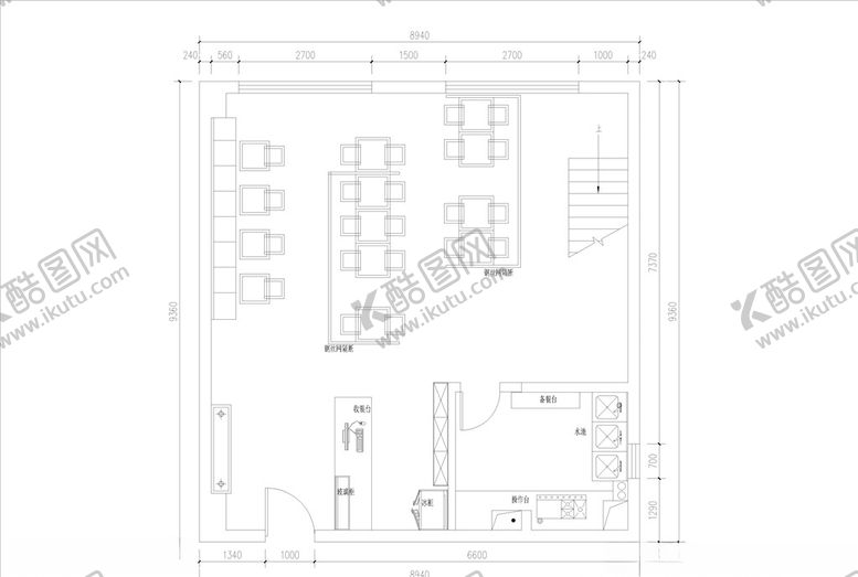 编号：53427809220127007698【酷图网】源文件下载-cad餐厅平面图