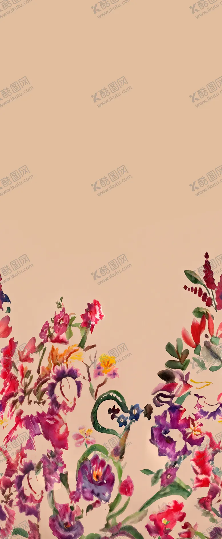 编号：64307102050052389399【酷图网】源文件下载-水彩花印花