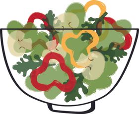 彩色简约沙律图案矢量单拉卡通拉