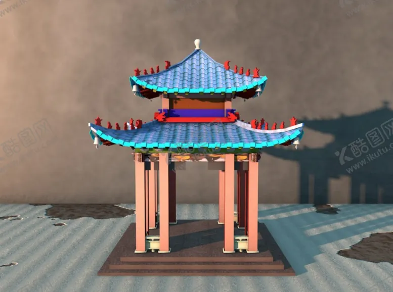 编号：71110710251413344274【酷图网】源文件下载-C4D模型亭子