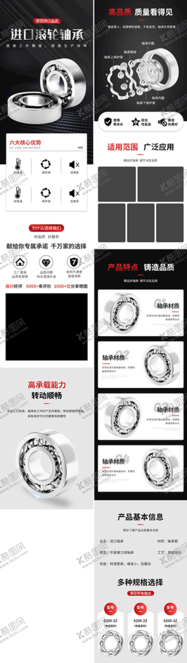 编号：92750109141852442105【酷图网】源文件下载-轴承淘宝详情页模板图片