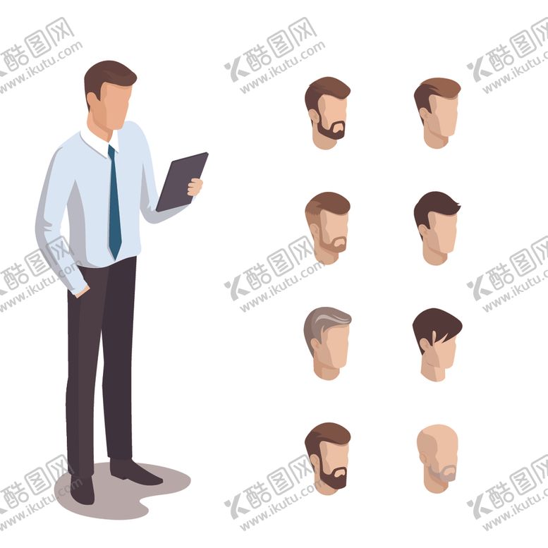 编号：49352007092323548799【酷图网】源文件下载-卡通商业商务白领人士人物