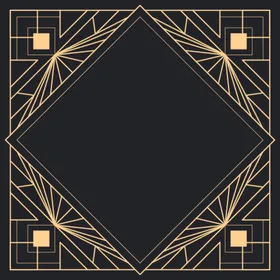 金色花纹黑色背景线条暗质感