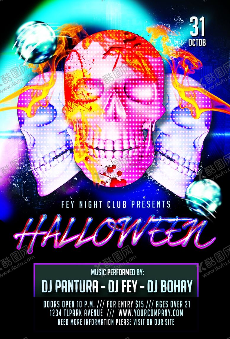 编号：18622709232303056789【酷图网】源文件下载-万圣节宣传背景海报