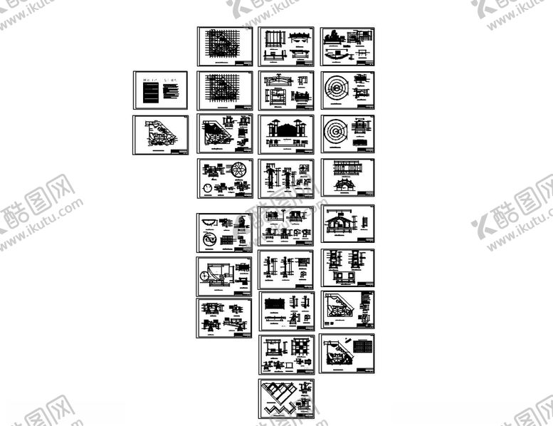 编号：16686609082230387921【酷图网】源文件下载-花园住宅全套建筑图纸