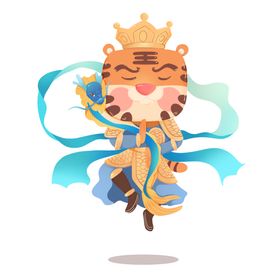 虎年卡通形象老素材公仔2020新