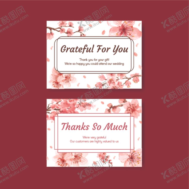 编号：87764410071355557243【酷图网】源文件下载-花卉感谢卡片设计模板