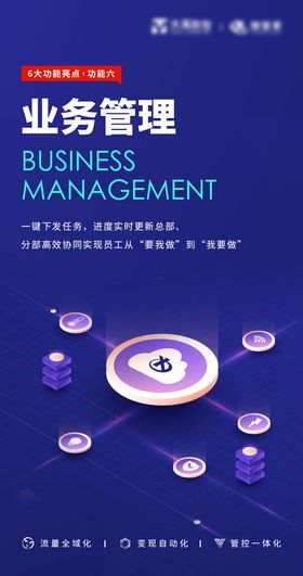 业务管理2.5d移动端海报