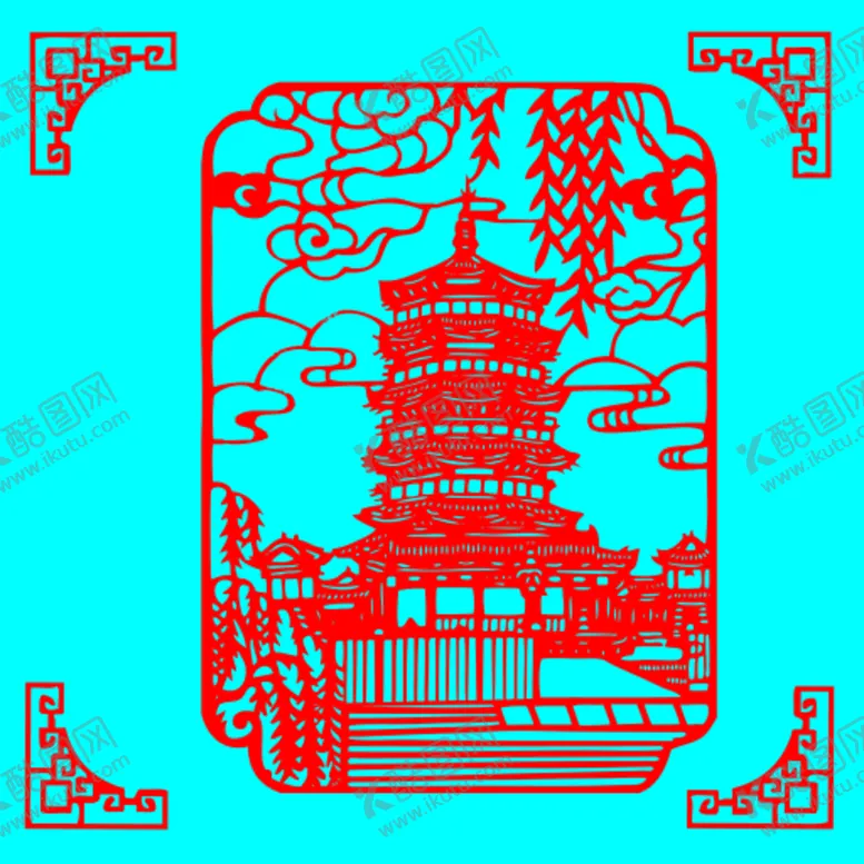 编号：74492001250529327844【酷图网】源文件下载-塔剪纸