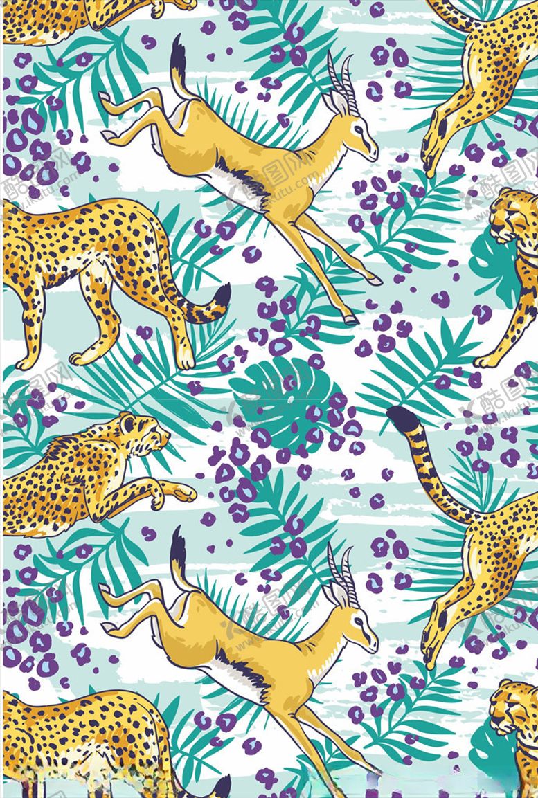 编号：52310209201331379092【酷图网】源文件下载-卡通花型壁纸印花设计