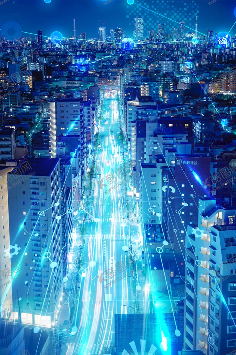 编号：87265009211338095137【酷图网】源文件下载-蓝色科技城市背景