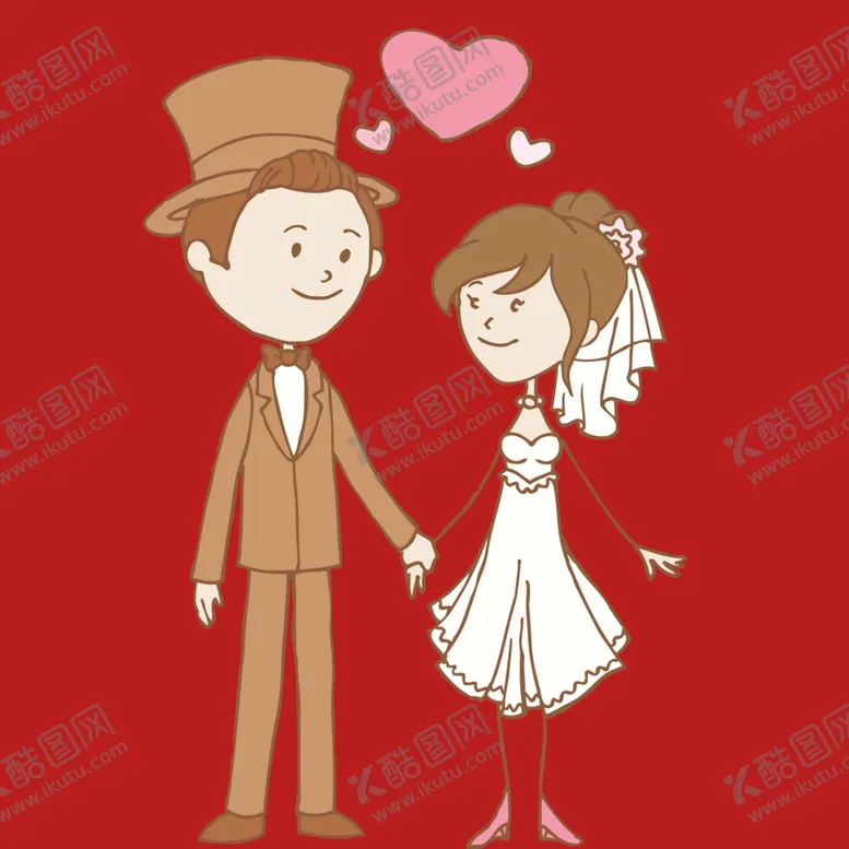 编号：51874202030037041012【酷图网】源文件下载-手绘结婚男女