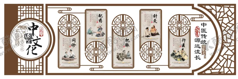 编号：42564307010126261279【酷图网】源文件下载-中医文化墙