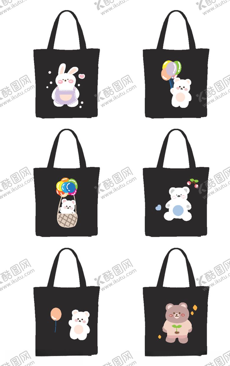 编号：93942409280716313901【酷图网】源文件下载-卡通动物帆布袋手提袋