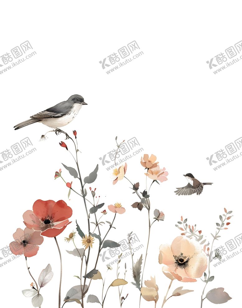 编号：86618301220725122059【酷图网】源文件下载-古风花鸟图