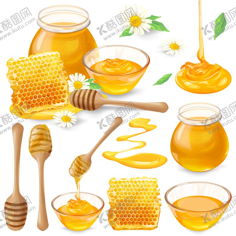 编号：69473509181503067342【酷图网】源文件下载-蜂蜜矢量插画