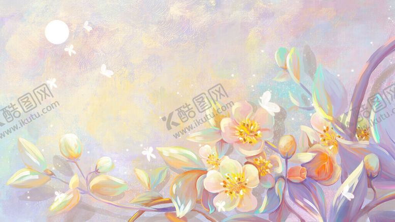 编号：53714204050543383454【酷图网】源文件下载-梦幻花卉插画