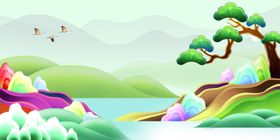 中国风山水插画