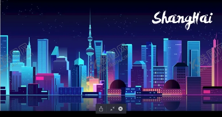 编号：52741809161401400215【酷图网】源文件下载-炫酷上海夜景插画赛博朋克海报