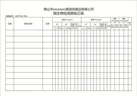 微生物检测原始记录