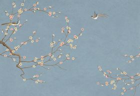 花鸟背景墙中式背景墙装饰画