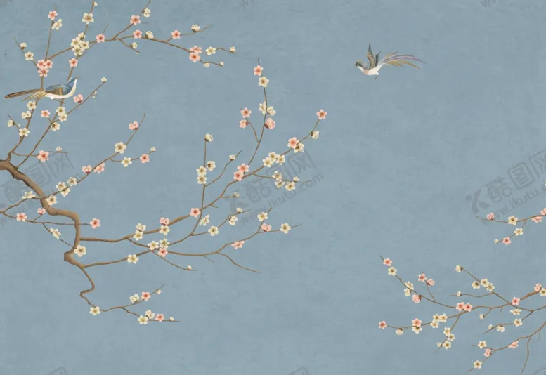 编号：39049804021517255639【酷图网】源文件下载-花鸟背景墙中式背景墙装饰画