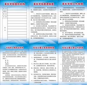 幼儿园家长学校制度牌