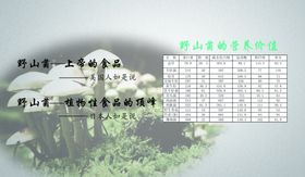 野山菌营养价值表