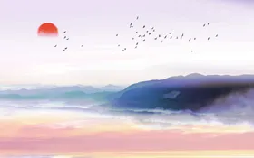 水墨山水画装饰禅意中国家