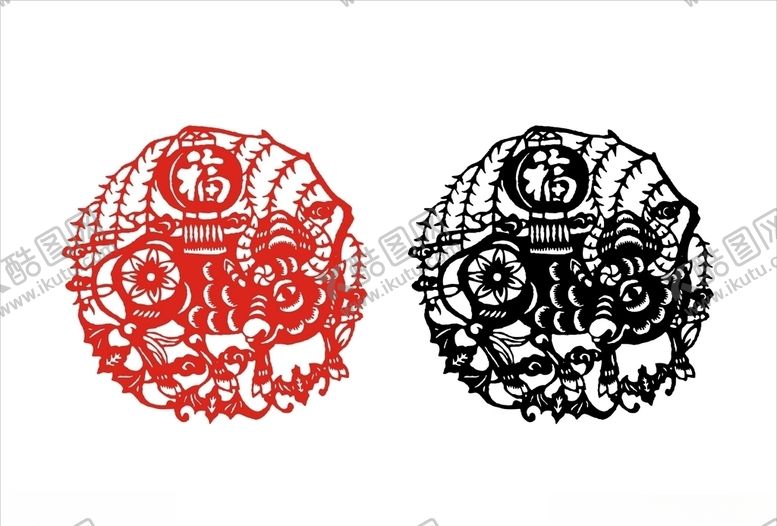 编号：49920407041733542579【酷图网】源文件下载-牛剪纸