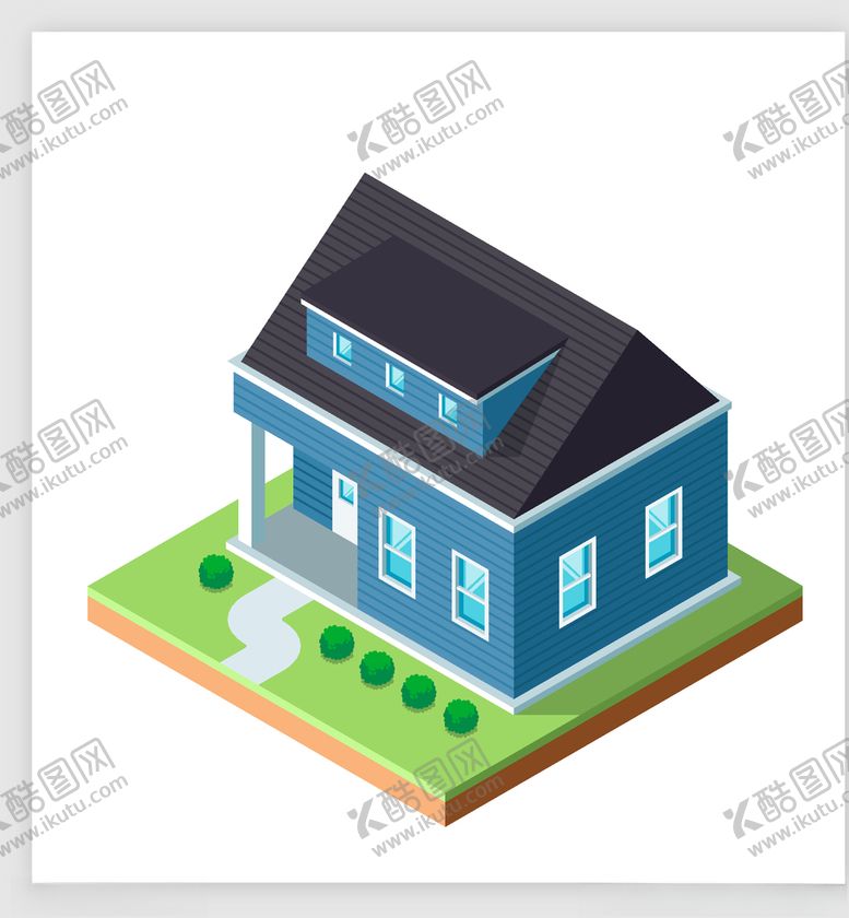 编号：86789409242349431219【酷图网】源文件下载-矢量3D房子